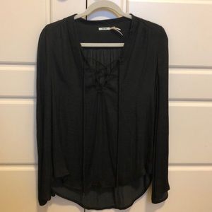 Urban outfitters black silk top
